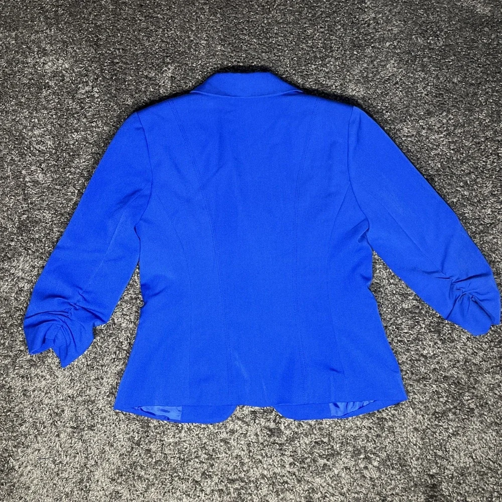 Ruched Blazer with Gold Accents, Color Royal Blue, Size‎ L
